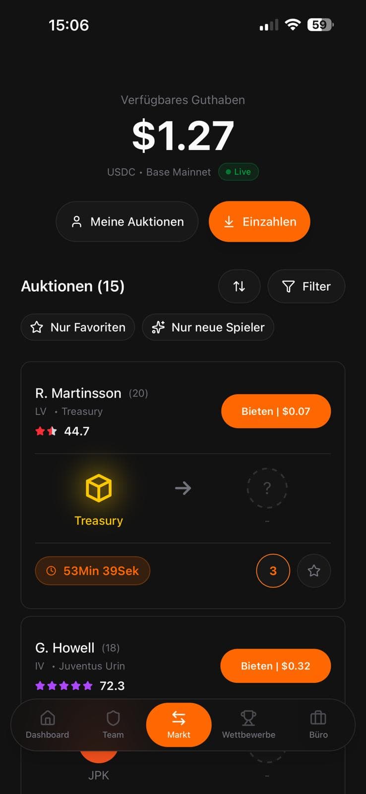 Fobly Echter Spielerhandel – player marketplace screenshot